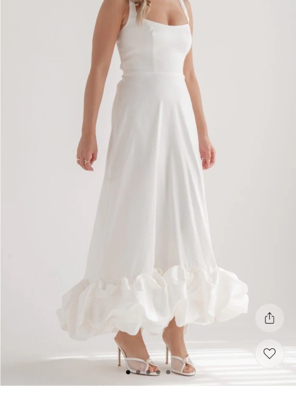 Rebecca Midi Dress ~ White Taffeta